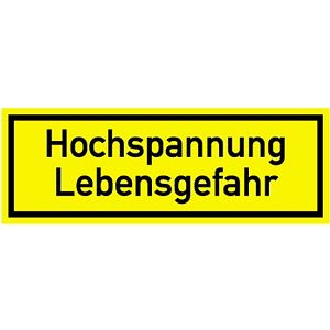 Moedel Hochspannung Lebensgefahr, Textschild, Folie, 210x74 mm, 57978