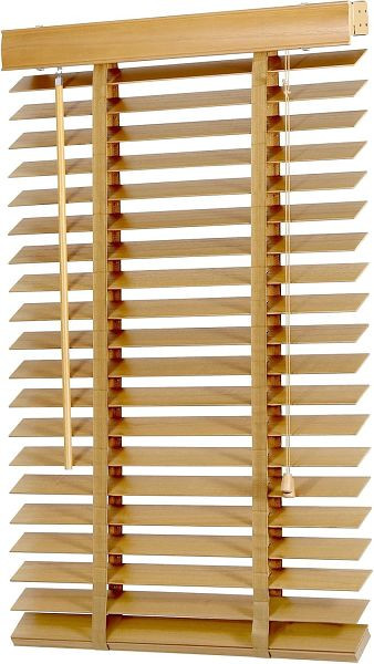 Sekey Jalousie 50 mm Holz, anpassbar 60 x 130 cm, Naturholzfarbe, BL-4101