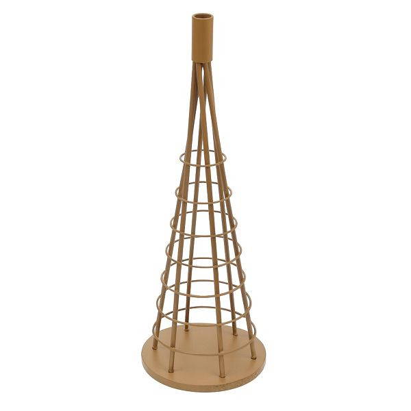 Mendler Deko-Baum HWC-O91, Weihnachtsbaum Schmuckbaum Weihnachtsdeko Christbaum zum Beschmücken, Metall 60cm, goldfarben, 139458