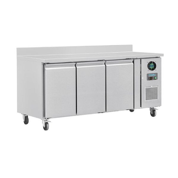 Polar Serie U 3-türiger Edelstahlgefrierschrank mit Spritzschutz 417Ltr, DL917