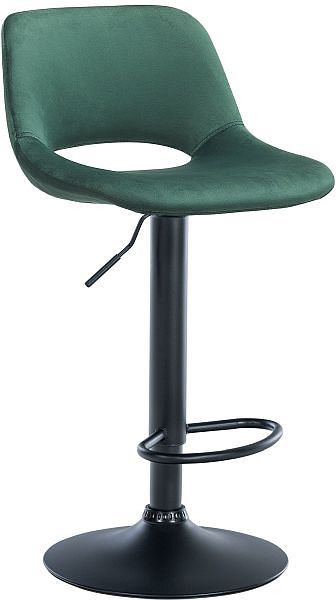 CLP Barhocker Camden Samt schwarz, grün, 324165, 4255716320867