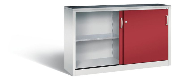 C+P Schiebetürenschrank Acurado, H1000xB1600xT400mm, Farbe: Lichtgrau / Rubinrot, Bügelgriff, 2146-09 S10043