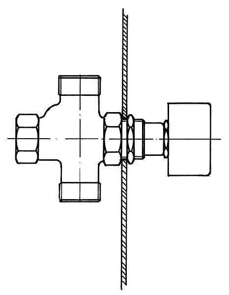 Benkiser Selbstschlussventil für Einbau hinter Verblendung mit Sechskantmutter (DN15) 1/2 Zoll Anschlussgewinde, 0611041