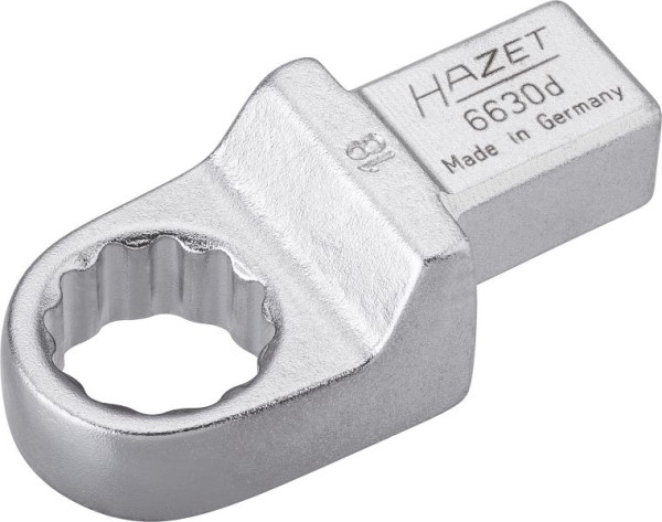 Hazet Einsteck-Ringschlüssel, Einsteck-Vierkant 14 x 18 mm, Außen-Doppel-Sechskant-Tractionsprofil, 18 mm, 6630D-18