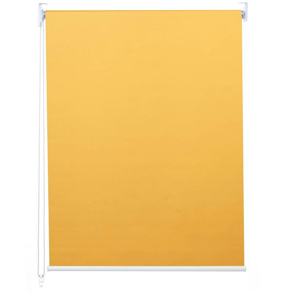 Mendler Rollo HWC-D52, Fensterrollo Seitenzugrollo Jalousie, 80x230cm Sonnenschutz Verdunkelung blickdicht, gelb, 63422