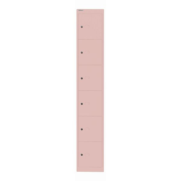 Bisley Schließfachschrank Office, 6 Fächer, Tiefe 457 mm, 620 pastellpink, CLK186620