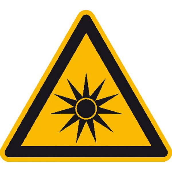 Stein HGS Warnschild, Warnung vor optischer Strahlung, 200 mm / Folie, selbstklebend, 21.1079