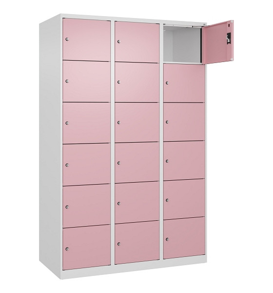 C+P Schließfachschrank Evolo PLUS, 18 Fächer, 1850x1200x500mm, 9016/3015, 049000-326 S10018