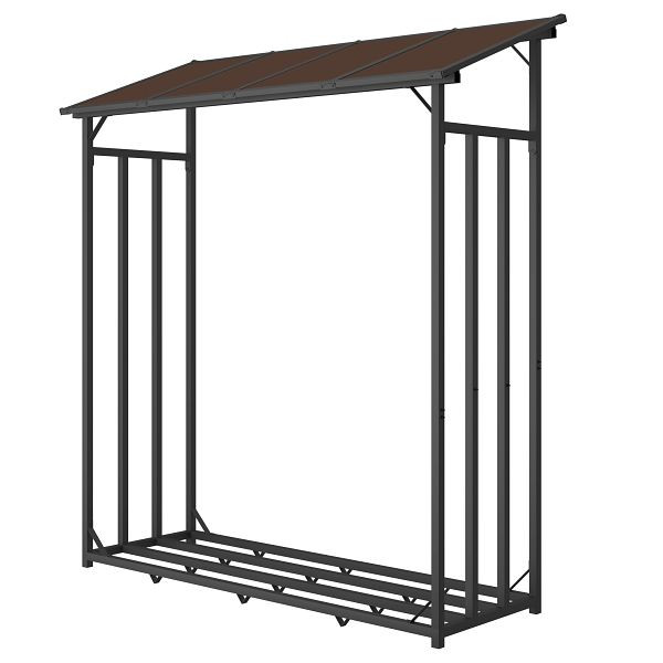 Metra Metall Kaminholzregal Anthrazit XXL 175 x 70 x 193,5 cm mit Dach, 10908