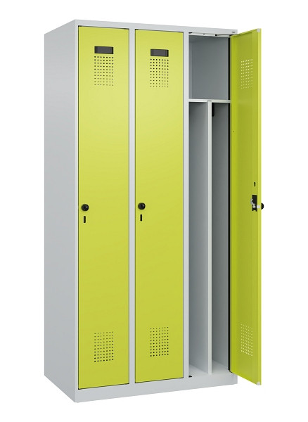 C+P Spind Evolo PLUS, 3 Abteile, 1850x900x500mm, 7035/0024, Verschluss Drehriegel, 049000-30F S10015