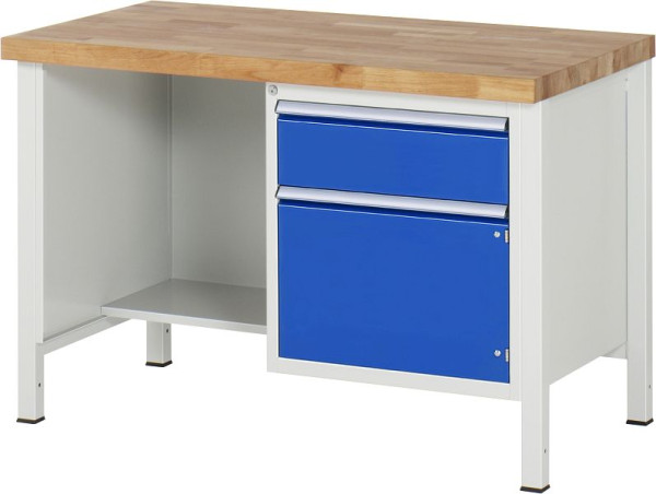 RAU Werkbank höhenverstellbar 8455A2, B1250xT700xH840-1040mm, 1x Schublade-Vollauszug, 1xTür, 13-8455A2-127B4H.11