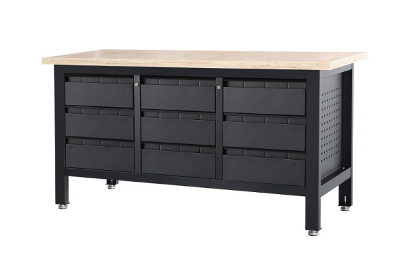 FEISTOS Werbank Heros 4 mit Schubladen schwarz, 60x169x86cm, FETSK7509-L