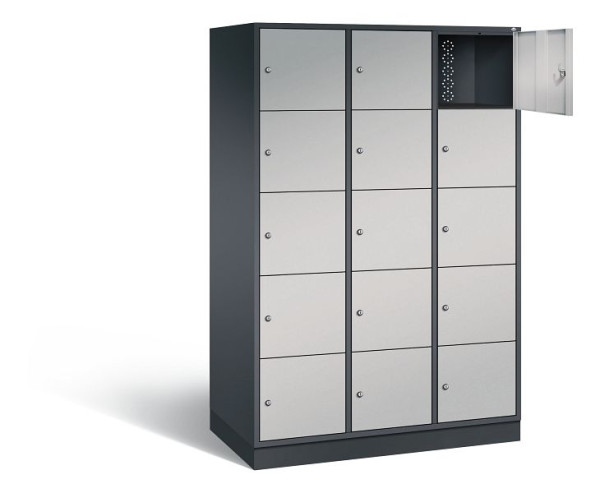 C+P XL-Schließfachschrank Intro, H1950xB1220xT590mm, Farbe: Schwarzgrau / Weißaluminium, 8570-303 S10047