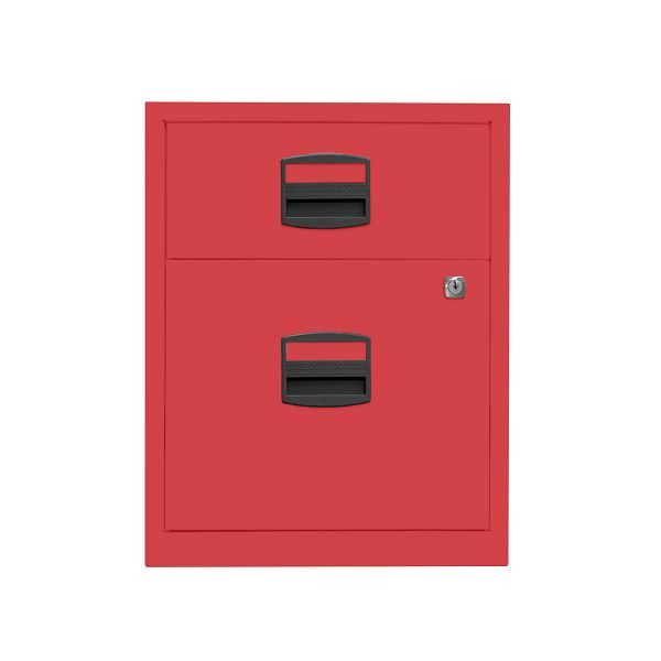 Bisley Home Rollcontainer PFA, 1 Universalschublade, 1 HR-Schublade, 670 kardinalrot, PFAM1S1F670