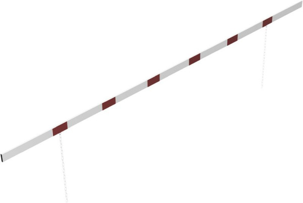 Schake Barriere Aluminiumprofil weiß beschichtet / rot reflektierend, beidseitig reflektierend, Querrohrlänge: 5000 mm, 4217_50B