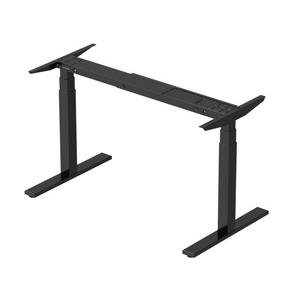 Bisley Gestell für elektrisch höhenverstellbaren Schreibtisch, breitenverstellbar B 1040-1740 mm Plattenträger, schwarz, EWT08G333