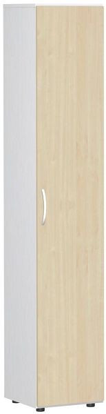 geramöbel Flügeltürenschrank mit Standfüßen, Griff links oder rechts, inkl. Türdämpfer, nicht abschließbar, 400x420x2160, Ahorn/Weiß, S-346100-AW