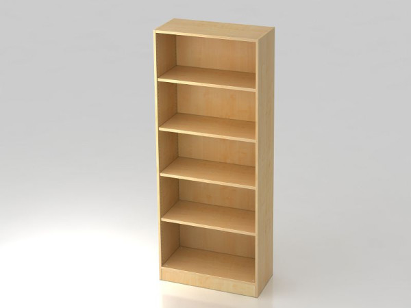 Hammerbacher Regal 5OH mit Sockelblende Ahorn, 80x40x200,4 cm (BxTxH), V6000/3