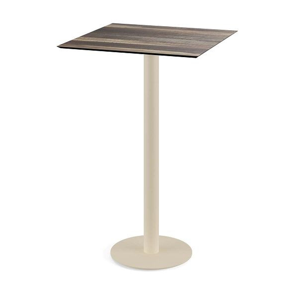Feros Urban Stehtisch Sand gestell + Tropical Wood HPL 70x70 cm, 130061277