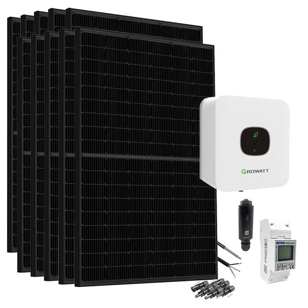 Offgridtec Komplettsystem 4,5kWp Solaranlage zur Direkteinspeisung inkl. bifazialem Full Black Solarmodul & MIC-3000 TL-X Wifi, 4-01-017685