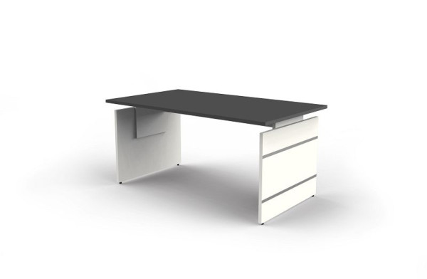 Kerkmann Höhenverstellbarer Wangenschreibtisch, Form 4, B 1600 x T 800 x H 680-760 mm, anthrazit, 114426.1