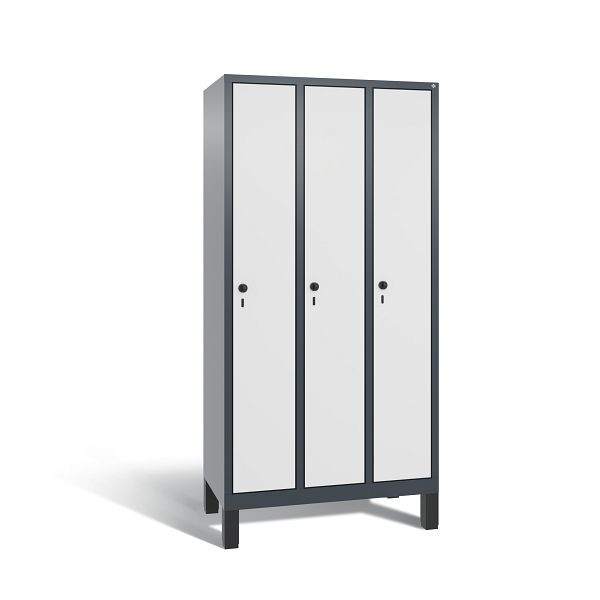 C+P Spind Evolo, 3 Abteile, H1850xB900xT500 mm, Anthrazit/MDF Weiß, 48010-30 S10918