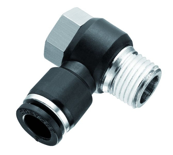 Prevost Winkel-Schwenkverschraubung mit konischem Außengewinde - RPB MR, AG BSPT= R 1/4, für Schlauch mit Außen-Ø= 8 mm, VE: 10 Stück, RPB MR0801