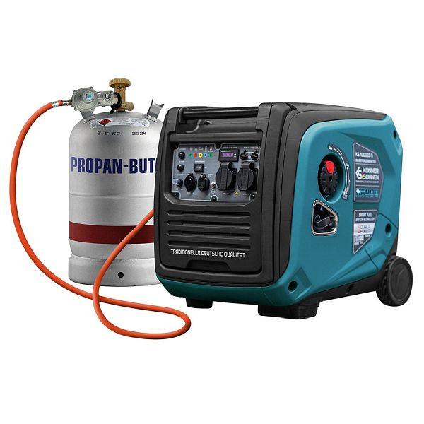 Könner & Söhnen LPG/Benzin-Inverter-Generator, 4000 W, 2x16 A (230 V), KS 4000iEG S