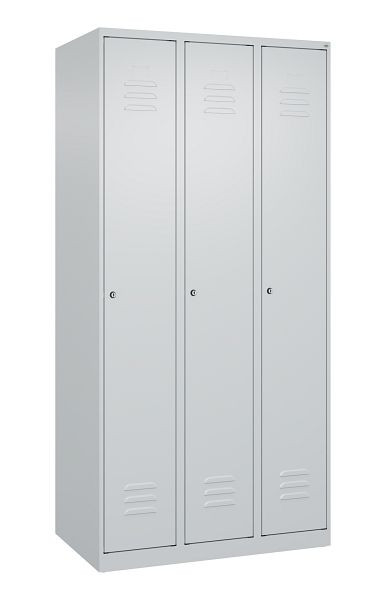 C+P Umkleidespind Classic PLUS, 3 Abteile, 1850x900x500mm, 7035/7035, Zylinderschlösser, 080000-30 S10026