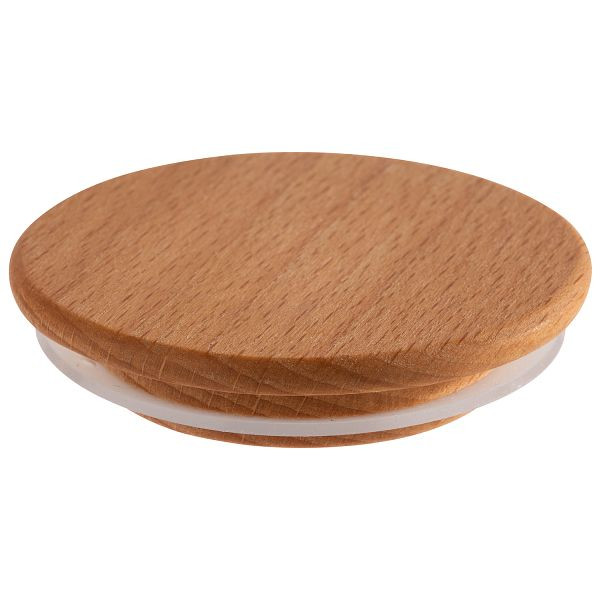 APS 12 Deckel für Weck-Gläser, Ø 7 x 1,5 cm, Buchenholz, mit Silikondichtung, Inhalt: 12 Stück, 82363