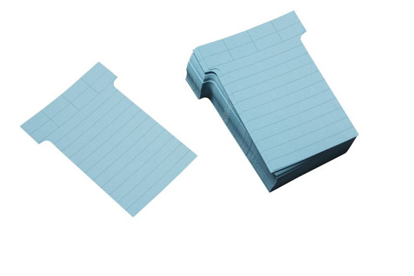 Ultradex T-Karten einseitig liniert, Schmalformat, blau, VE: 100 Stück, 542156