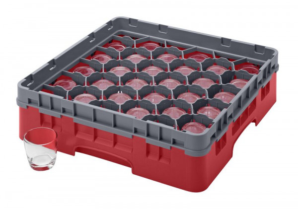 Cambro Spülkorb mit 30 Fächern Camrack® 9,2 cm maximale Höhe, Farbe: Rot, 30S318163
