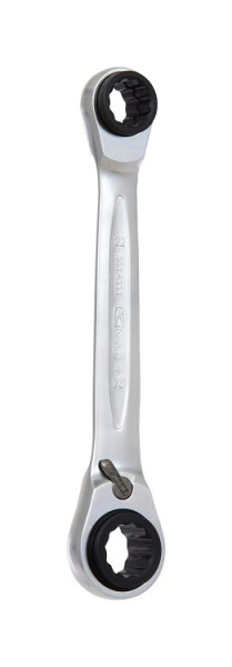 KS Tools 4 in 1 GEARplus umschaltbar Doppel-Ratschenringschlüssel, 21x22x24x27mm, 503.4553