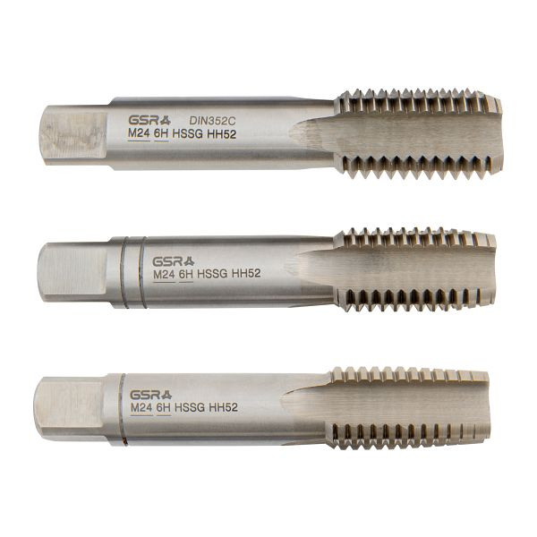 GSR Handgewindebohrer-Satz metrisches Gewinde DIN 2184-2 (DIN 352) rechts HSS-G M 39, 00105360