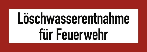 Moedel Löschwasserentnahme für Feuerwehr, Folie, 210x74 mm, 57673