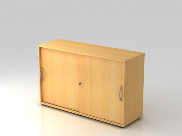 Hammerbacher Schiebetürschrank 2OH 120cm Bogengriff Buche/Buche, 120x40x74,8 cm (BxTxH), V1752S/6/6/BM