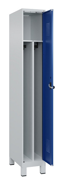 C+P Spind Evolo PLUS, mit Füßen, 1 Abteil, 1950x300x500mm, 7035/5010, Verschluss Drehriegel, 049010-10F S10006