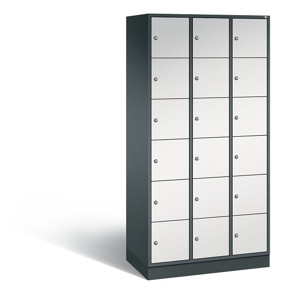 C+P Schließfachschrank Intro, 18 Fächer, H1950xB920xT490 mm, Anthrazit/Grau, 8670-301 S10156