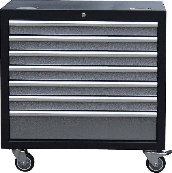 Kunzer Werkstattwage, breite Ausführung, mit 7 Schubladen und Rädern, WES1347