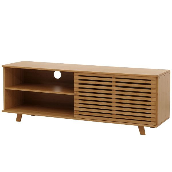 Mendler Bambus TV-Rack HWC-N80, Fernsehtisch Lowboard Kommode, Staufächer FSC 50x140x40cm, 109585