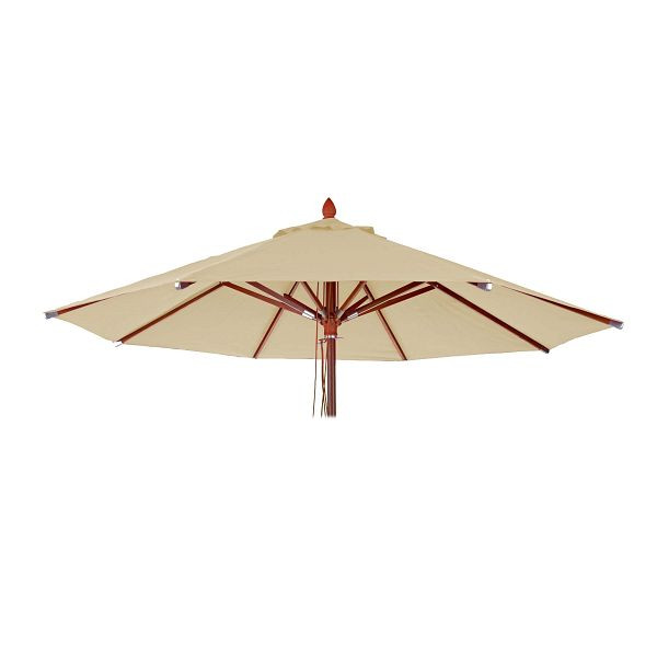 Mendler Ersatz-Bezug für Gastronomie Holz-Sonnenschirm HWC-C57, Sonnenschirmbezug, rund Ø3m Polyester 3kg, creme, 76658