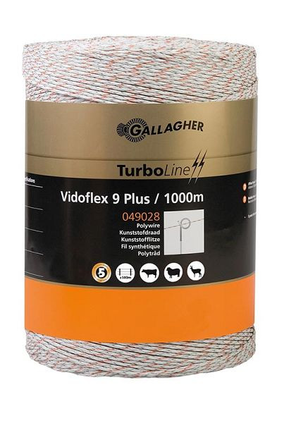 Gallagher Vidoflex 9 TurboLine Plus 1000m weiß Kunststofflitze, 049028