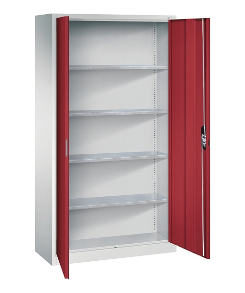 C+P Magazinschrank Serie 13, H1980xB1000xT420mm, 7035/3003, Einlegeböden 4, 133144-20 S10298
