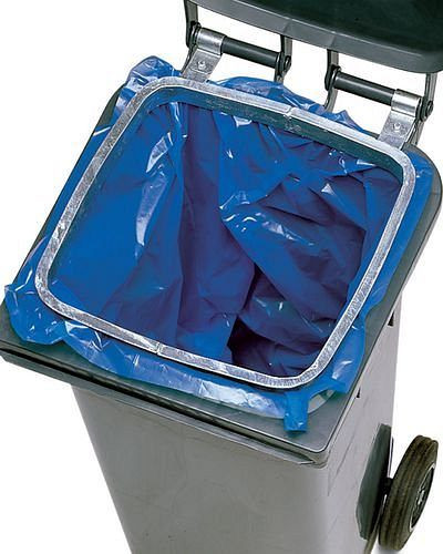 DENIOS Seitenfaltensack für Großmülltonne mit 120 Liter Volumen, 100 µ, VE: 100 Stück, blau, 165476