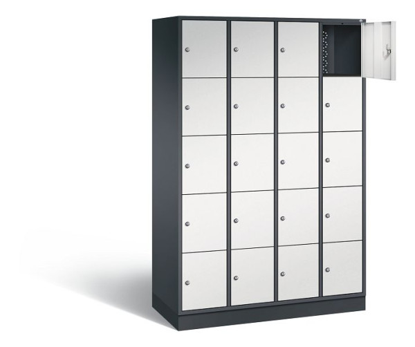 C+P Schließfachschrank Intro, H1950xB1220xT490mm, Farbe: Schwarzgrau / Lichtgrau, 8570-401 S10179