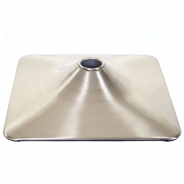 Mendler Fußteller Fußplatte Fuß für Barhocker Barstuhl Drehstuhl Esszimmerstuhl, rechteckig Metall gebürstet Ø 37,5cm, 64058