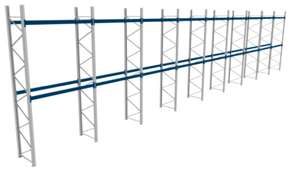 BITO Palettenregal P3 5505x1100x25500 Komplettregal, 2E, 800 RAL5010 U, 56529