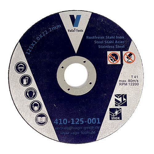 VaGo-Tools Trennscheiben Flexscheiben 125x1mm Edelstahl Metall Stahl, VE: 10 Stück, 410-125-001x10_tv