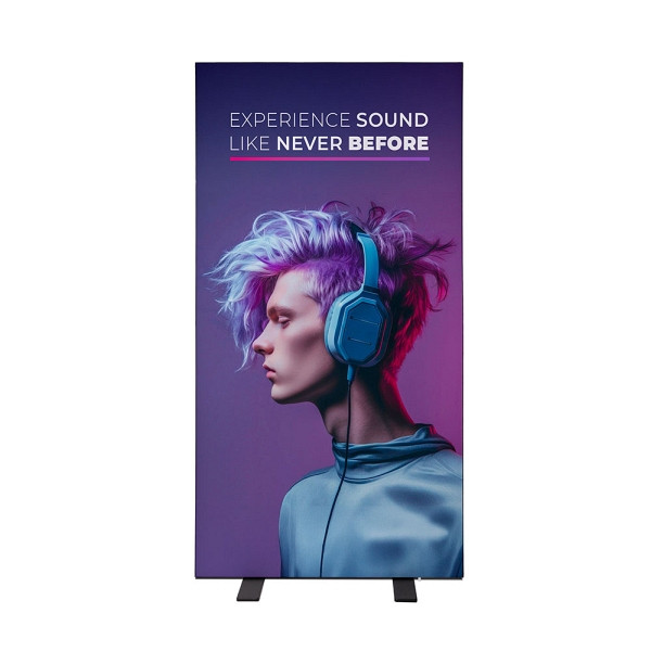 Showdown Displays Brightbox Double 100 x 200 cm Black, BBOXDBL100-200