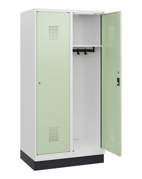C+P Spind Evolo PLUS, Sockel, 2 Abteile, 1630x800x500mm, 9016/6019, Zylinderschloss, 0490205-22 S10046